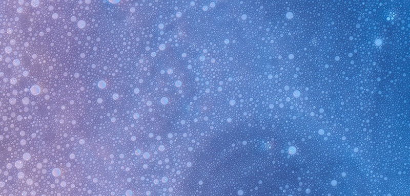 Petites bulles sur un fond violet et bleu tourbillonnant